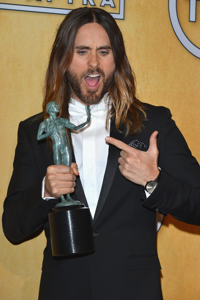 Jared Leto was psyched when he took home the SAG Award for his work in Dallas Buyers Club.
Jared Leto was psyched when he took home the SAG Award for his work in Dallas Buyers Club.