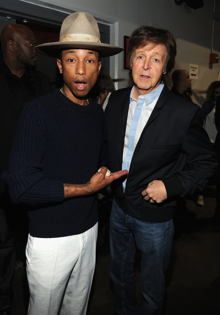 Pharrell Williams and Paul McCartney at the 2014 Grammy Awards.
