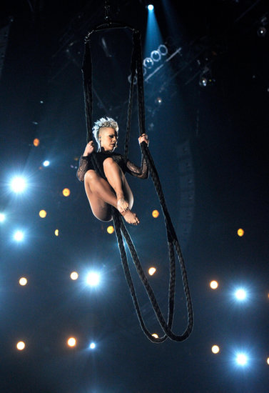Pink showed off her acrobatic skills again this year. Pink showed off her acrobatic skills again this year.