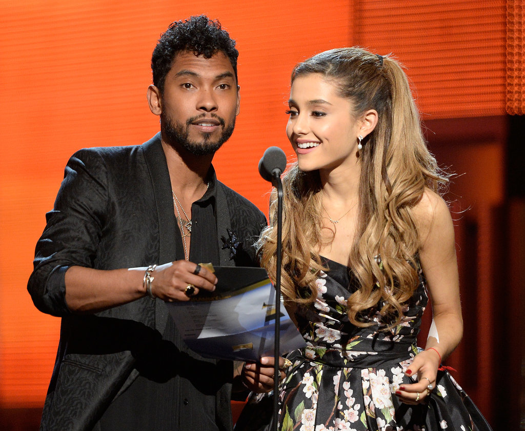 Ariana Grande and Miguel presented together.
Ariana Grande and Miguel presented together.