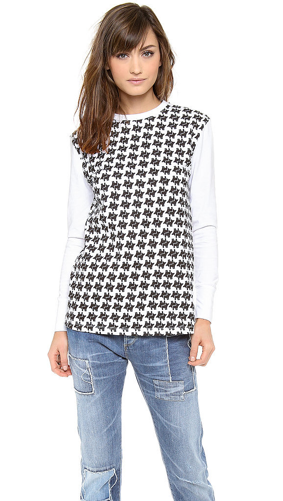 Cecile Houndstooth Long-Sleeved Top Cecile Houndstooth Long-Sleeved Top