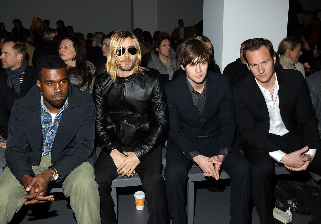 Kanye West, Jared Leto, Chase Crawford, and Patrick Wilson watched Calvin Klein in February 2009.
Kanye West, Jared Leto, Chase Crawford, and Patrick Wilson watched Calvin Klein in February 2009.