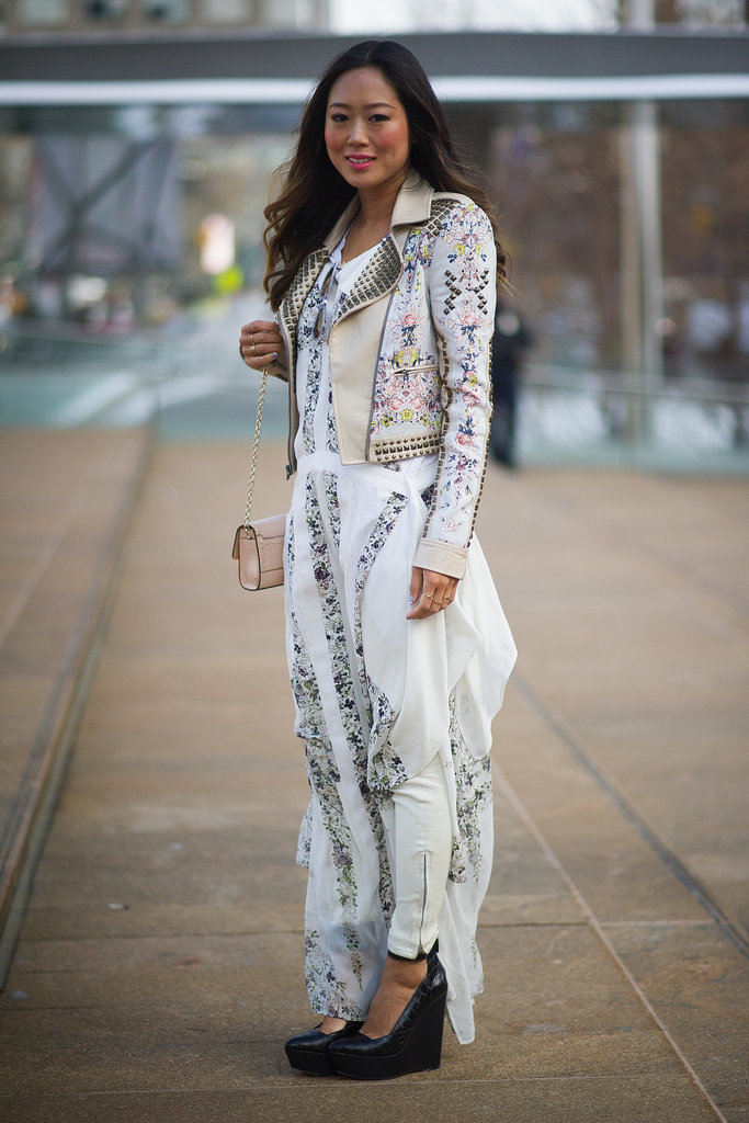 Aimee Song layered up in breezy BCBG.
Aimee Song layered up in breezy BCBG.