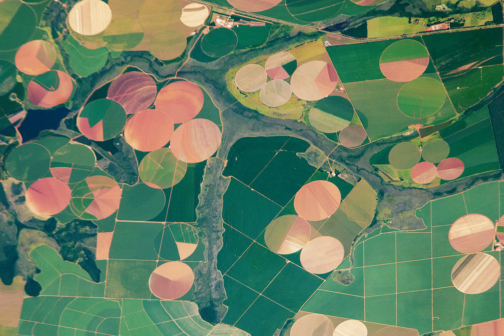 In 2011, this photo was taken from the International Space Station, giving us a unique look at the agricultural landscape in the western part of the Minas Gerais state in Brazil.
Source: Expedition 26 Crew/NASA
In 2011, this photo was taken from the International Space Station, giving us a unique look at the agricultural landscape in the western part of the Minas Gerais state in Brazil.
Source: Expedition 26 Crew/NASA