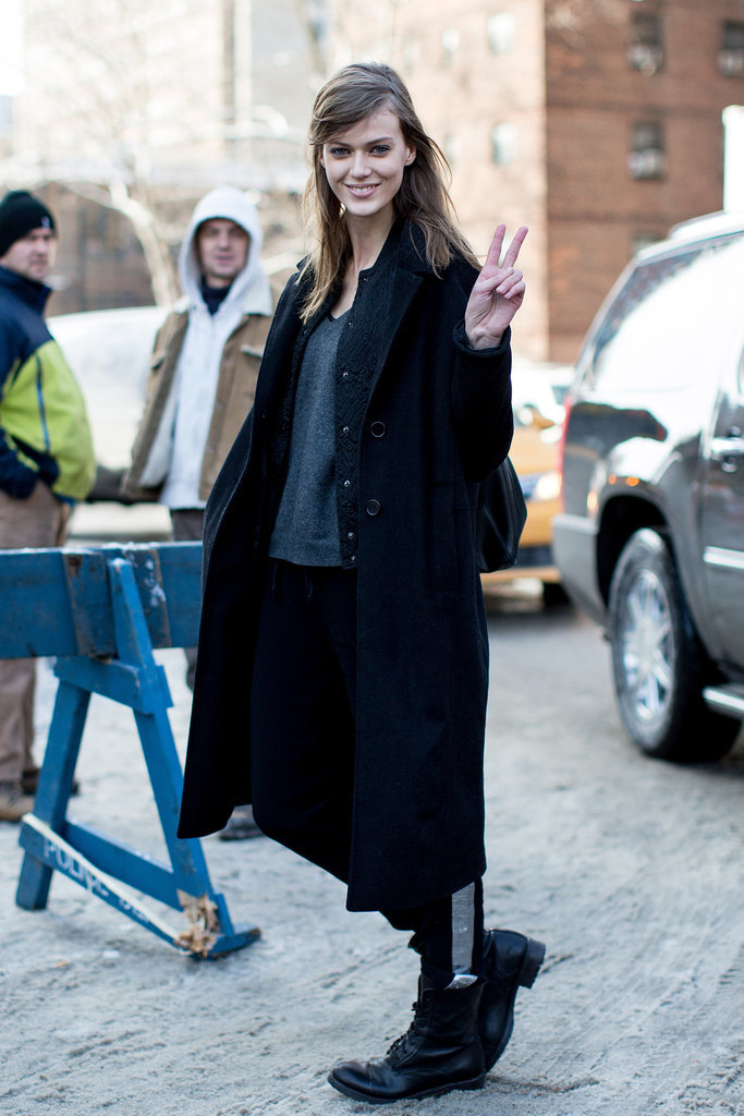 Off the runway, this beauty kept it simple and practical. 
