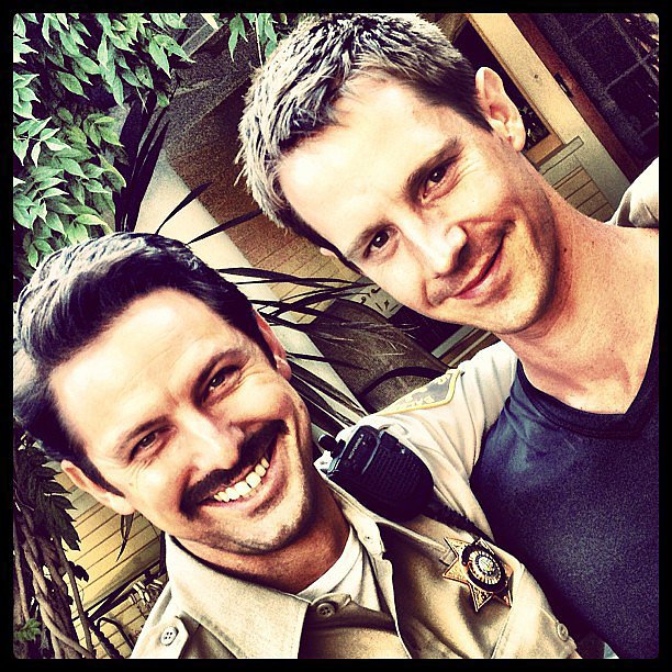 Deputy Sacks (Brandon Hillock) posed with Dohring between takes.
Source: Instagram user theveronicamarsmovie
Deputy Sacks (Brandon Hillock) posed with Dohring between takes.
Source: Instagram user theveronicamarsmovie