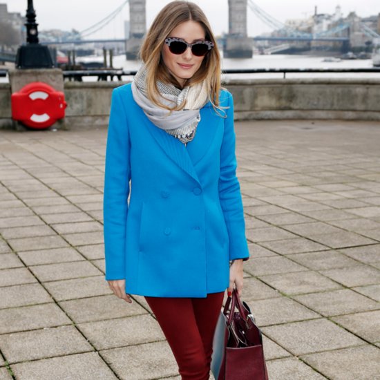 Olivia Palermo's Bright Blue Coat Outfit Olivia Palermo's Bright Blue Coat Outfit