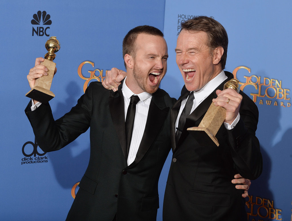 Aaron Paul and Bryan Cranston Cheered at the Globes Aaron Paul and Bryan Cranston Cheered at the Globes