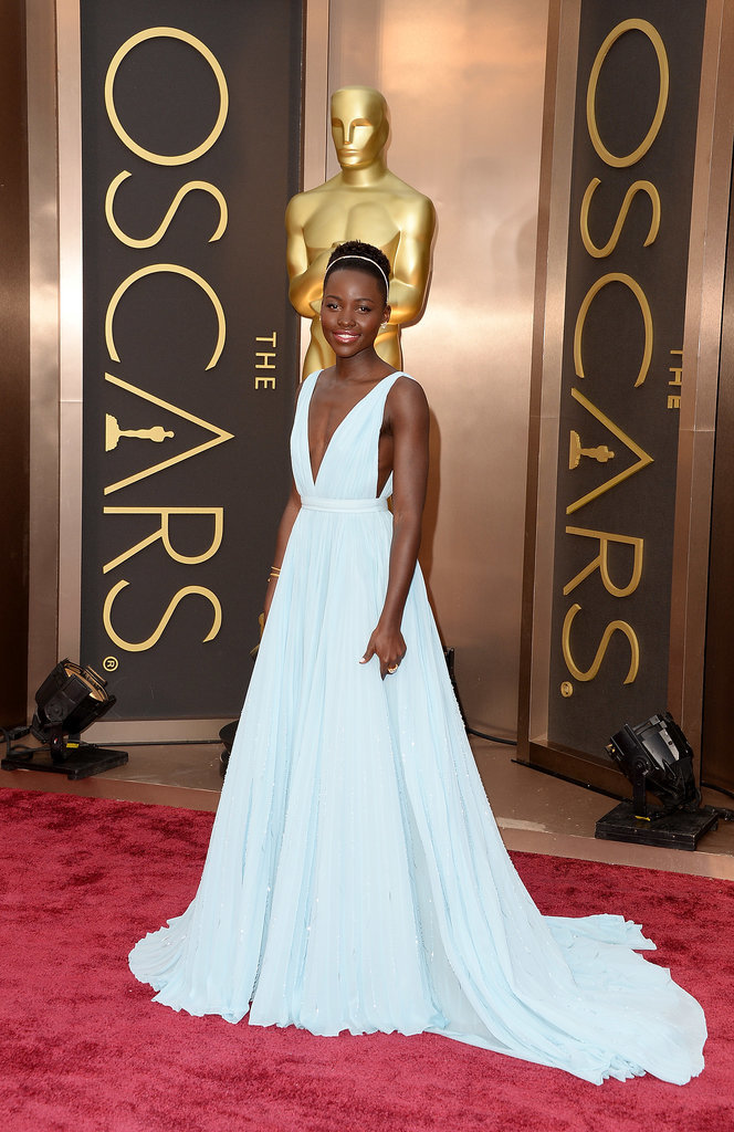 Lupita Nyong'o wearing a Prada gown at the 2014 Oscars.
Lupita Nyong'o wearing a Prada gown at the 2014 Oscars.