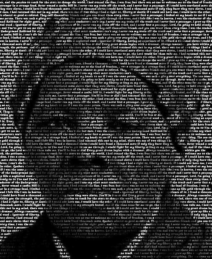 Harriet Tubman Typographical Portrait Harriet Tubman Typographical Portrait