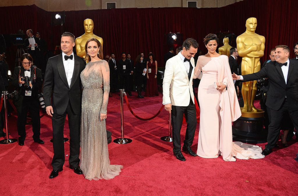 The red carpet was packed full of stars, including Brad Pitt and Angelina Jolie, who posed next to Matthew McConaughey and Camila Alves, and Jonah Hill.
The red carpet was packed full of stars, including Brad Pitt and Angelina Jolie, who posed next to Matthew McConaughey and Camila Alves, and Jonah Hill.