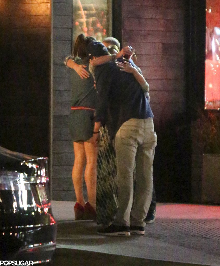 Mila and Ashton Hug It Out on a Double Date With Jon Cryer Mila and Ashton Hug It Out on a Double Date With Jon Cryer