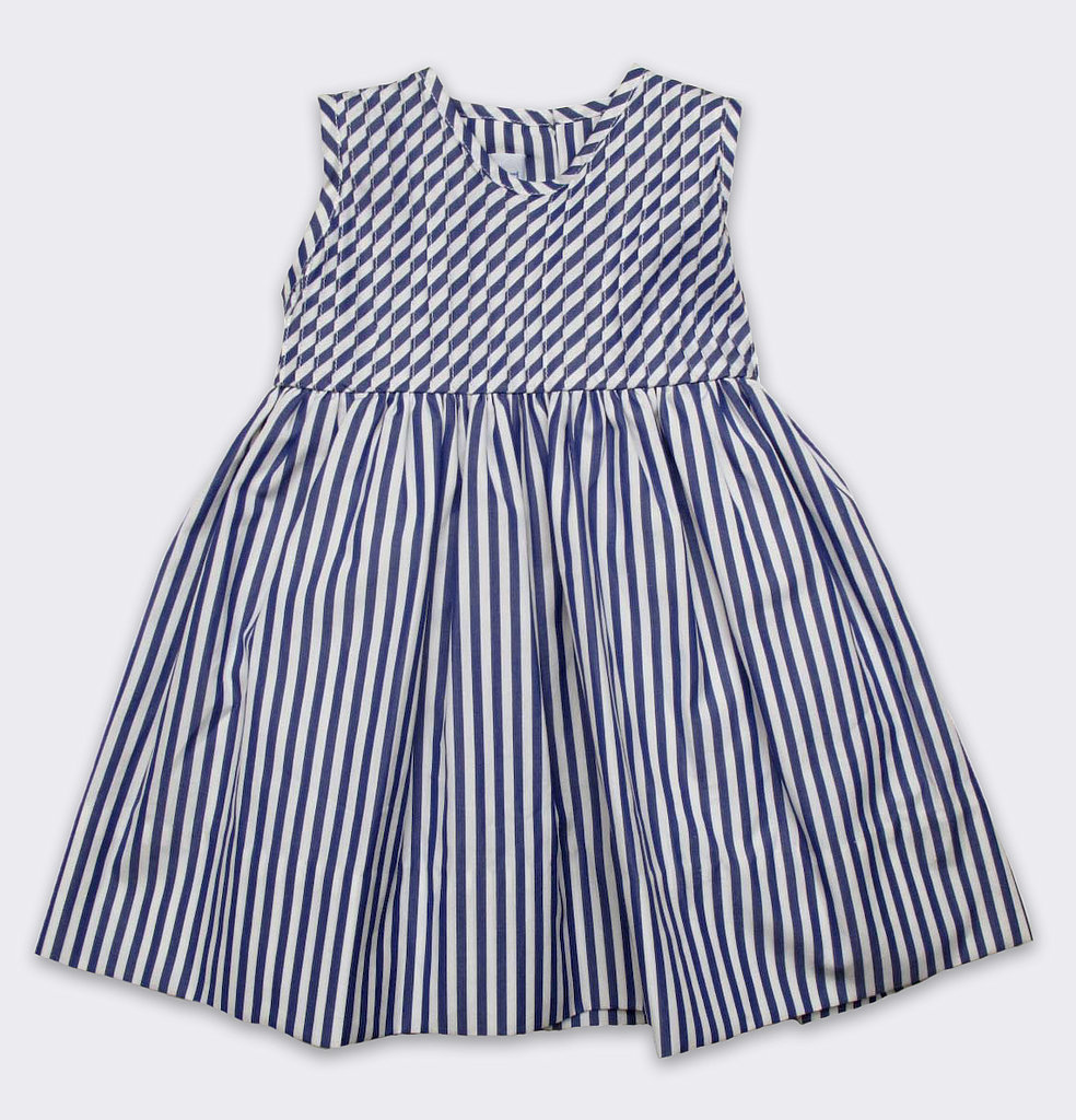Baby CZ Striped Pintuck Dress Baby CZ Striped Pintuck Dress