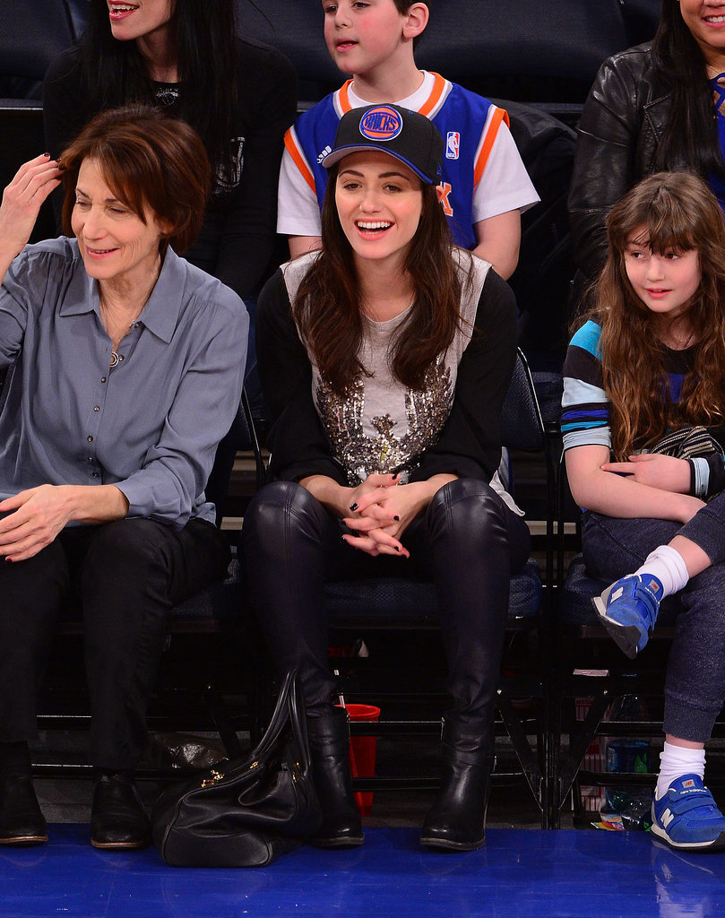 Emmy Rossum's never been shy about her basketball obsession, and this getup sends the message loud and clear. She fully embraced her team spirit with a classic basketball cap accenting her leather skinnies and embellished top.
Emmy Rossum's never been shy about her basketball obsession, and this getup sends the message loud and clear. She fully embraced her team spirit with a classic basketball cap accenting her leather skinnies and embellished top.