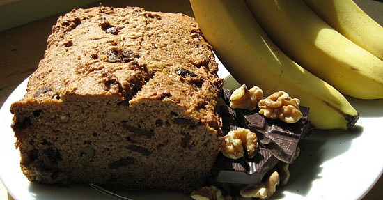 Low Fat Banana Bread With Chocolate, Cherries and Walnuts Low Fat Banana Bread With Chocolate, Cherries and Walnuts