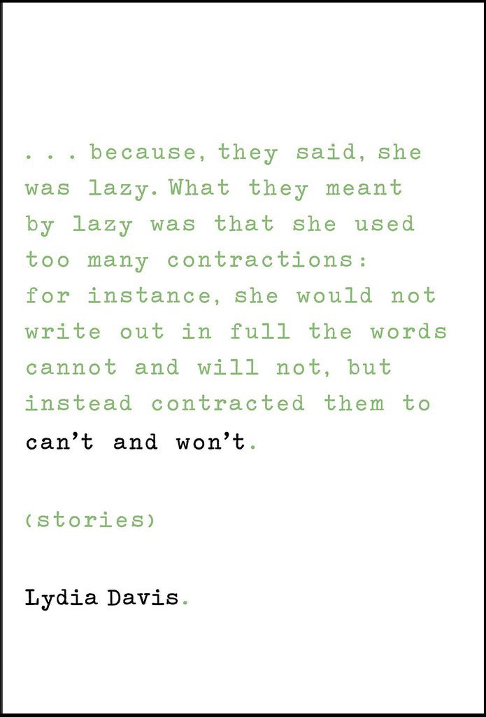 Can't and Won't: Stories by Lydia Davis Can't and Won't: Stories by Lydia Davis