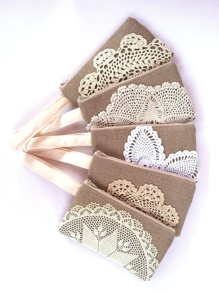 Linen Burlap Wristlets Linen Burlap Wristlets
