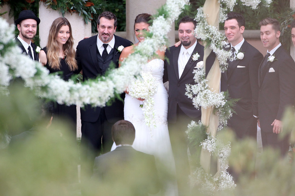 All of *NSYNC showed up for Chris Kirkpatrick's Orlando, FL wedding in November 2013.
All of *NSYNC showed up for Chris Kirkpatrick's Orlando, FL wedding in November 2013.