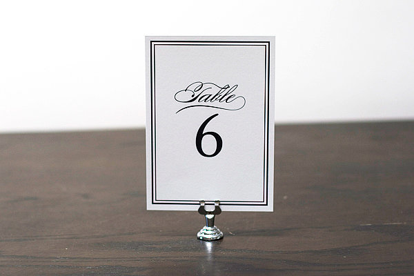 Black and White Table Numbers Black and White Table Numbers