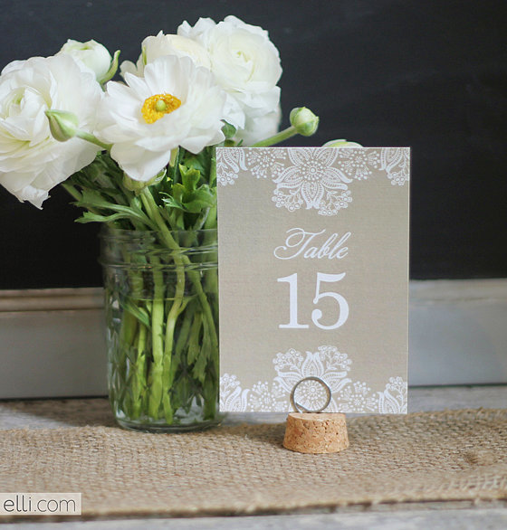 Rustic Lace Table Numbers Rustic Lace Table Numbers