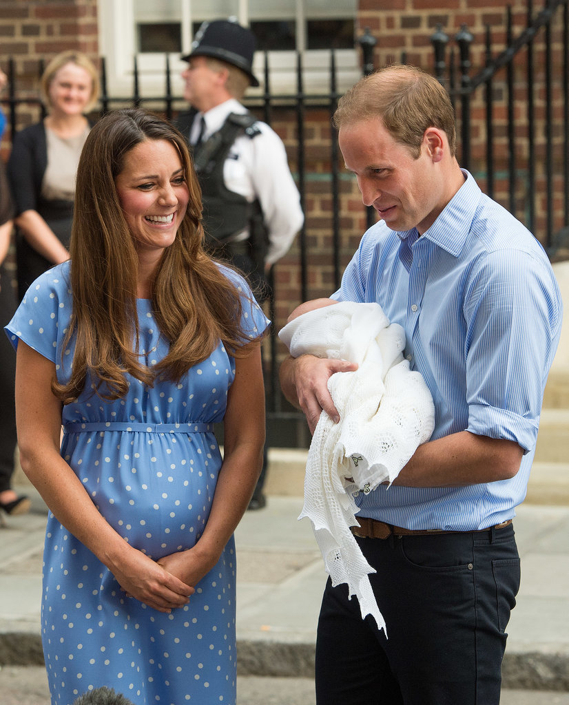 The couple glowed while introducing Prince George to the world in July 2013.
The couple glowed while introducing Prince George to the world in July 2013.