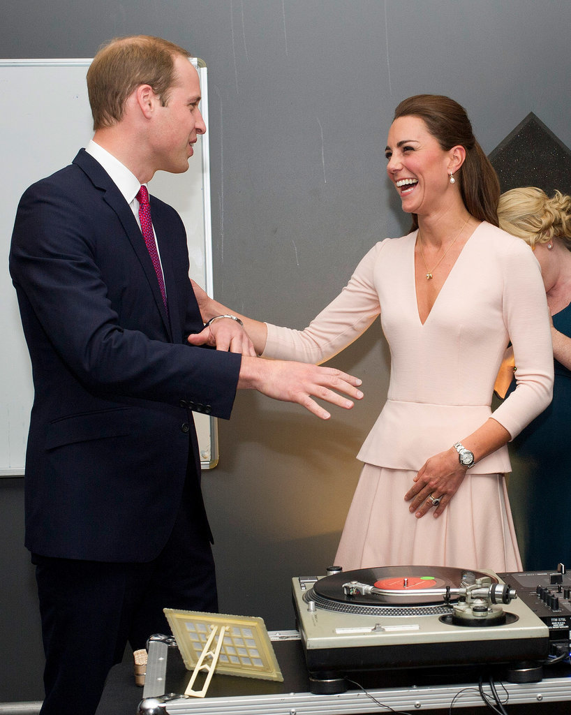 Kate upstaged William with her impressive DJ skills during their Australian tour in April 2014.
Kate upstaged William with her impressive DJ skills during their Australian tour in April 2014.
