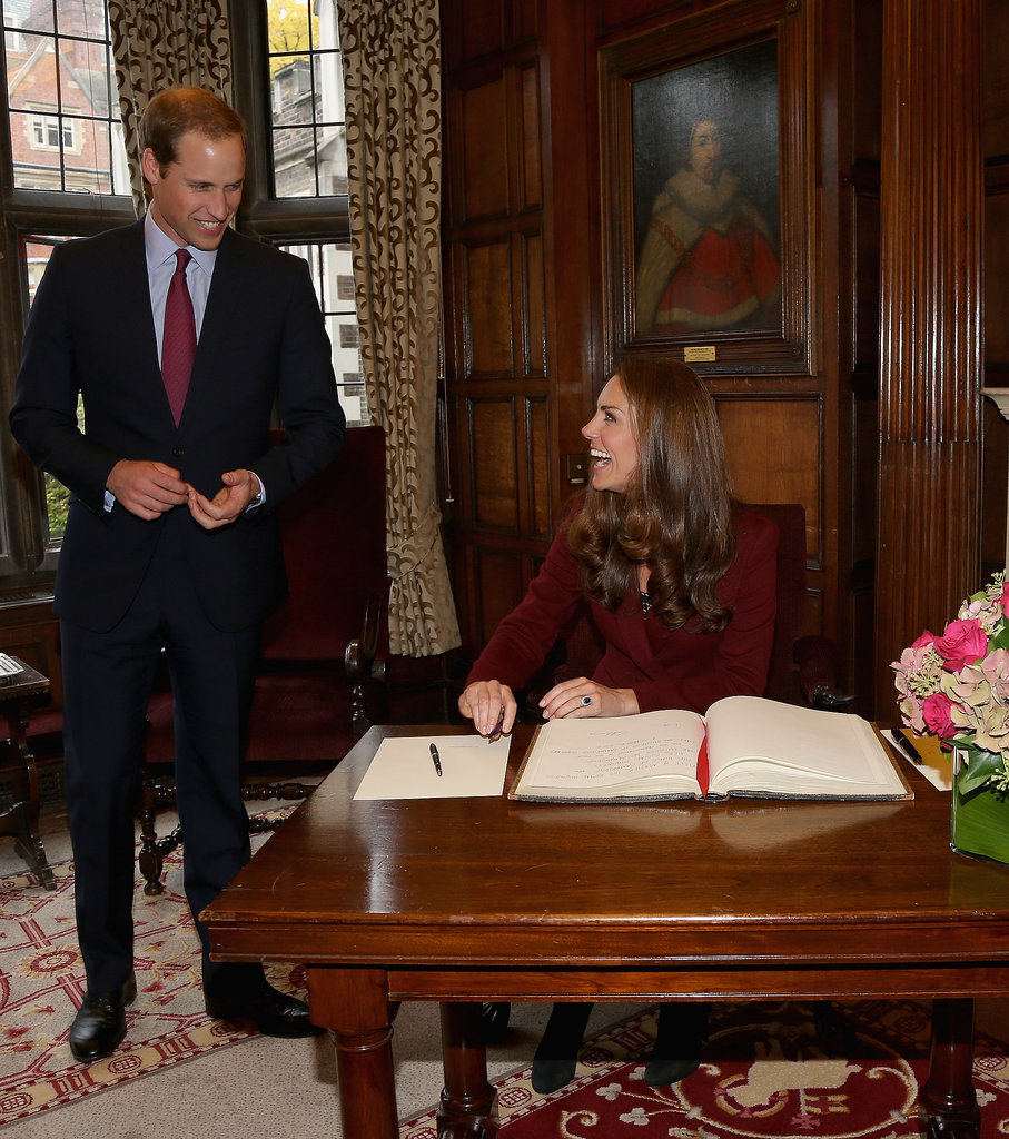 The royal couple were having way too much fun as they signed a visitors book during a 2012 visit to Middle Temple in London.
The royal couple were having way too much fun as they signed a visitors book during a 2012 visit to Middle Temple in London.