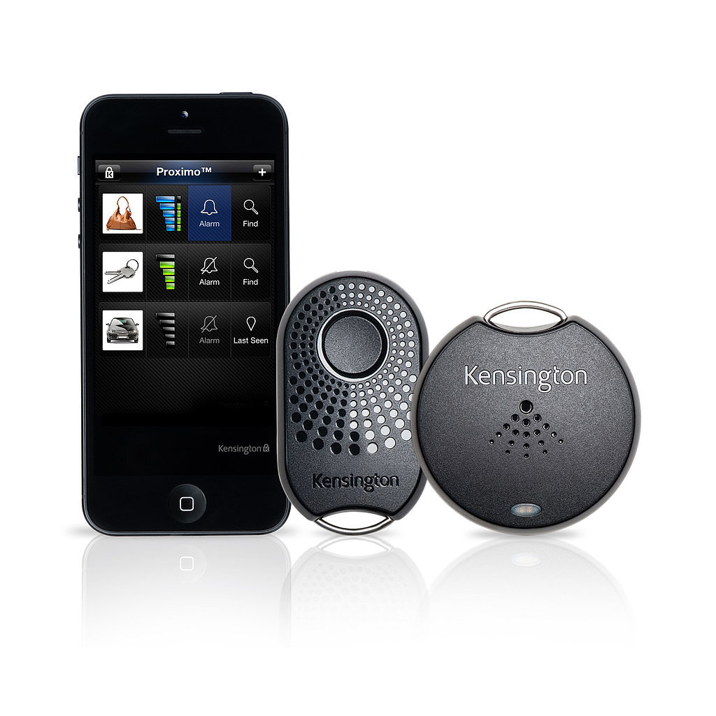 The app-enabled Proximo Monitoring System lets her know where valuables are at all times. The starter kit ($60) includes one fob that alerts her when she's left her phone behind and a tag to locate her personal items (keys, purse, etc.).
The app-enabled Proximo Monitoring System lets her know where valuables are at all times. The starter kit ($60) includes one fob that alerts her when she's left her phone behind and a tag to locate her personal items (keys, purse, etc.).