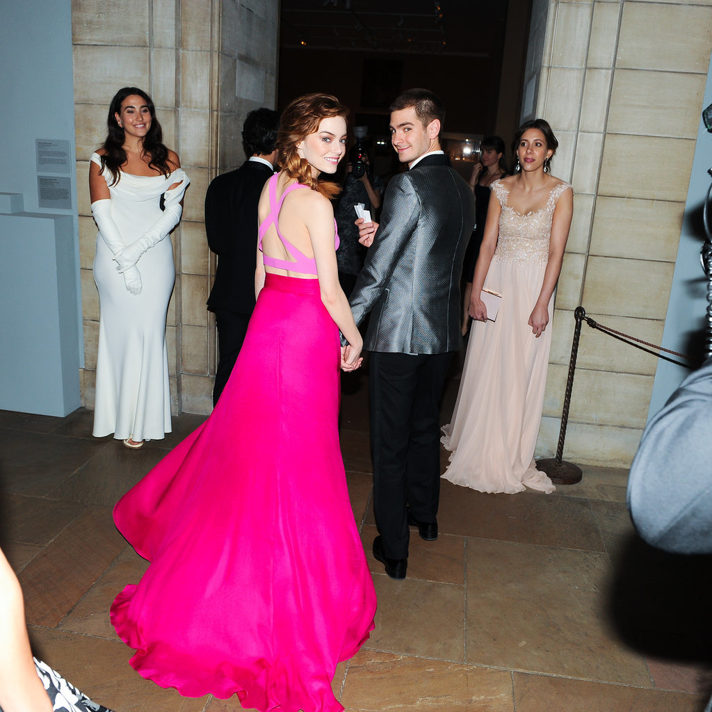 Emma Stone and Andrew Garfield held hands on their way into the event.
Emma Stone and Andrew Garfield held hands on their way into the event.