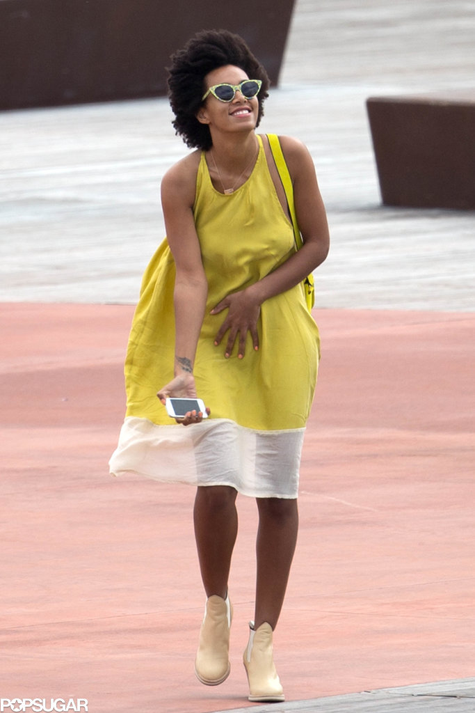 Solange Knowles Steps Out Smiling After Elevator Attack