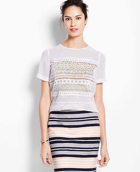 Ann Taylor Lace Tee Ann Taylor Lace Tee