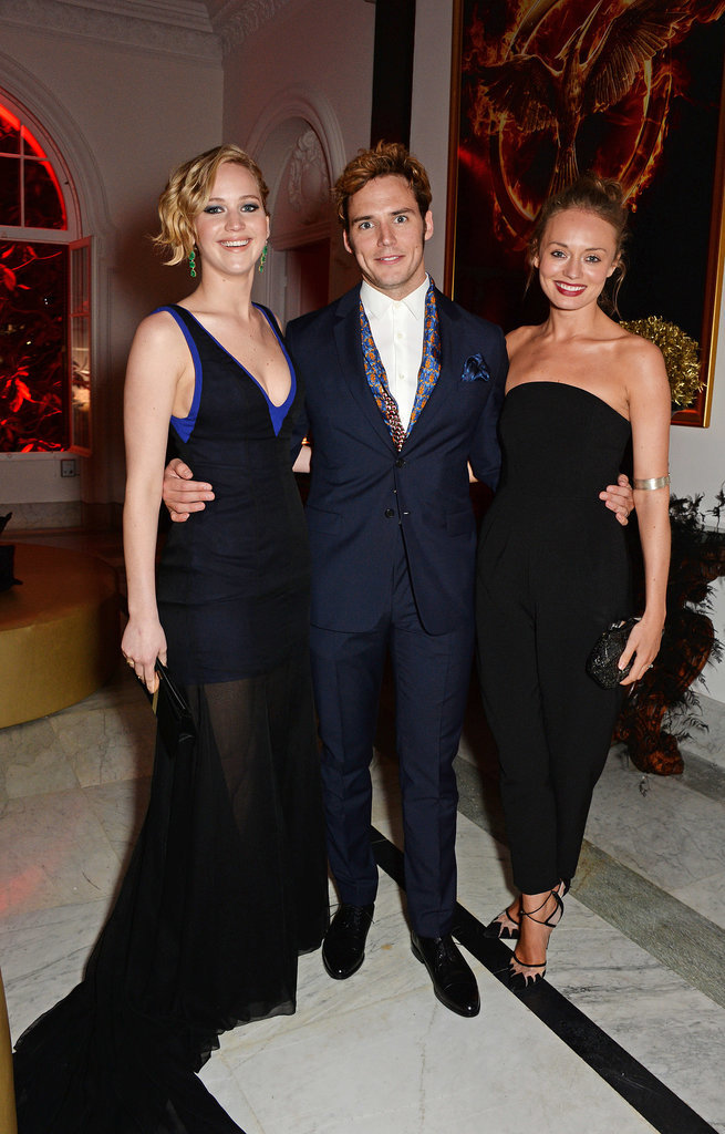 Jennifer Lawrence, Sam Claflin, and Laura Haddock celebrated The Hunger Games: Mockingjay part 1 on Saturday.
Jennifer Lawrence, Sam Claflin, and Laura Haddock celebrated The Hunger Games: Mockingjay part 1 on Saturday.