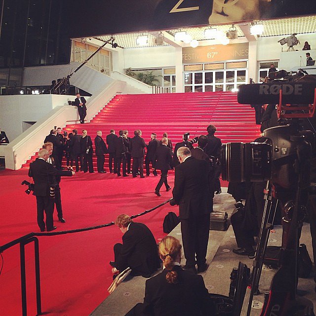 Photographers, all dressed in black-tie attire, lined the steps of the theater just minutes before the cast of The Rover arrived for their premiere.
Photographers, all dressed in black-tie attire, lined the steps of the theater just minutes before the cast of The Rover arrived for their premiere.