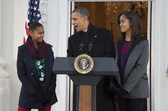 During Barack Obama's 2012 acceptance speech, he gave a sweet shout-out to his daughters:
"Sasha and Malia, before our very eyes you're growing up to become two strong, smart, beautiful young women, just like your mom. And I'm so proud of you guys." During Barack Obama's 2012 acceptance speech, he gave a sweet shout-out to his daughters:
"Sasha and Malia, before our very eyes you're growing up to become two strong, smart, beautiful young women, just like your mom. And I'm so proud of you guys."
