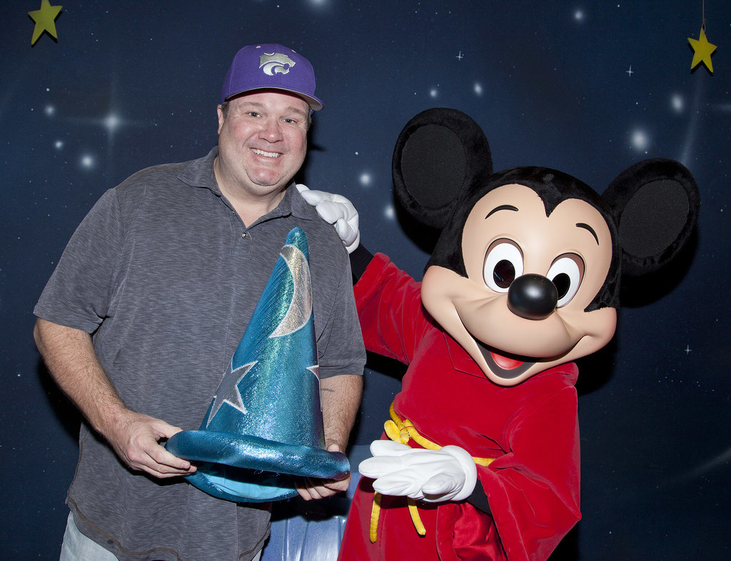 Eric Stonestreet got to hold onto Mickey Mouse's Fantasia hat when he met up with the famous mouse at the park in January 2014.
Eric Stonestreet got to hold onto Mickey Mouse's Fantasia hat when he met up with the famous mouse at the park in January 2014.