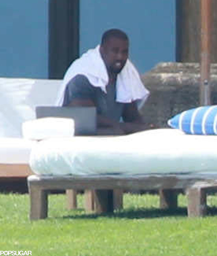 Kim and Kanye Hang Poolside on Their Second Honeymoon!