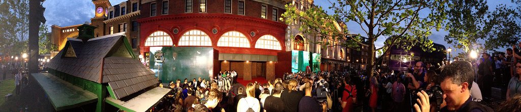 Here's what the scene looked like following the red carpet in "London" while we waited for the welcoming into Diagon Alley.
Here's what the scene looked like following the red carpet in "London" while we waited for the welcoming into Diagon Alley.