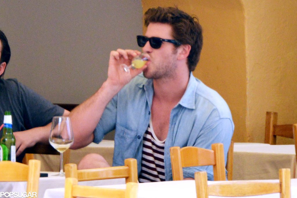 Liam Hemsworth Tastes the Life of Luxury From His Tiny, Tiny Glass Liam Hemsworth Tastes the Life of Luxury From His Tiny, Tiny Glass