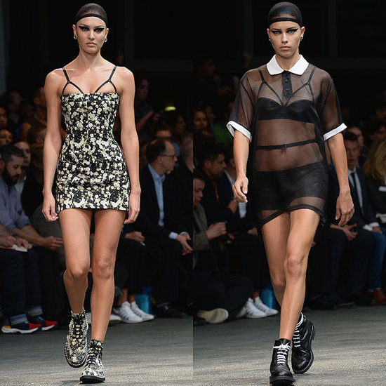 Candice Swanepoel and Adriana Lima in Givenchy Menswear Candice Swanepoel and Adriana Lima in Givenchy Menswear