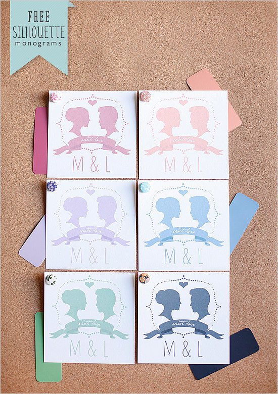 Silhouette Wedding Monogram Silhouette Wedding Monogram