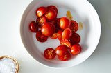 A Hack for Slicing Cherry Tomatoes A Hack for Slicing Cherry Tomatoes