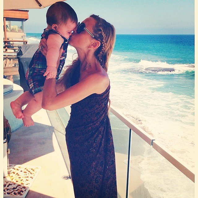 Rachel Zoe grabbed a seaside smooch from her little boy Kaius while vacationing in the Hamptons. Source: Instagram user rachelzoe 