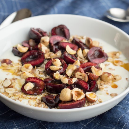 Yogurt With Cherries and Hazelnuts Recipe Yogurt With Cherries and Hazelnuts Recipe