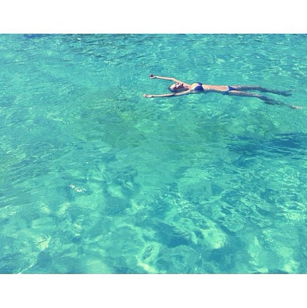 Toni Garrn took a dip in "Mallorca's largest pool." Source: Instagram user toni_garrn 