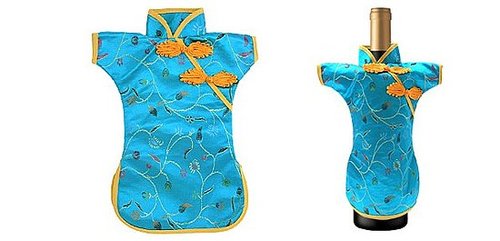 Brocade Chinese Cheongsam Wine Bottle Cover