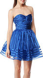 Betsey Johnsons Charmeuse & Striped Organza Dress