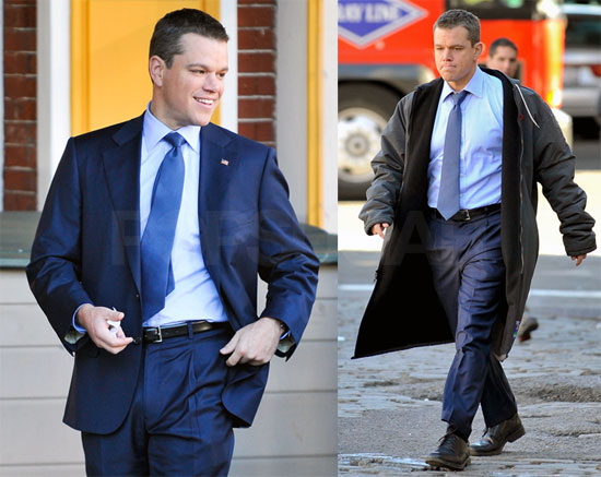 Photos of Matt Damon on Set for The Adjustment Bureau 2009-10-20 09:17:59