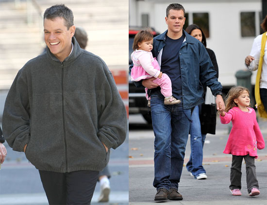 Photos of Matt Damon and His Kids on Set 2009-10-26 08:37:00 Photos of Matt Damon and His Kids on Set 2009-10-26 08:37:00