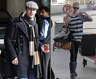 Photos of January Jones and Jon Hamm at LAX and Vancouver Airport