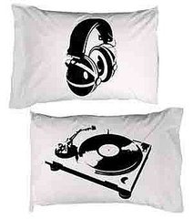 Retro Turntable and Headphones Pillow Cases